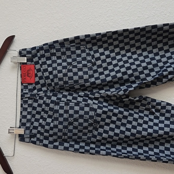 Fiorucci Denim Blue and White Checkered Jeans - Picture 7 of 10